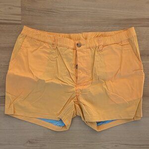 New Woof Clothing Commando Corp Chino Shorts XXL 6” Inseam Orange Turquoise